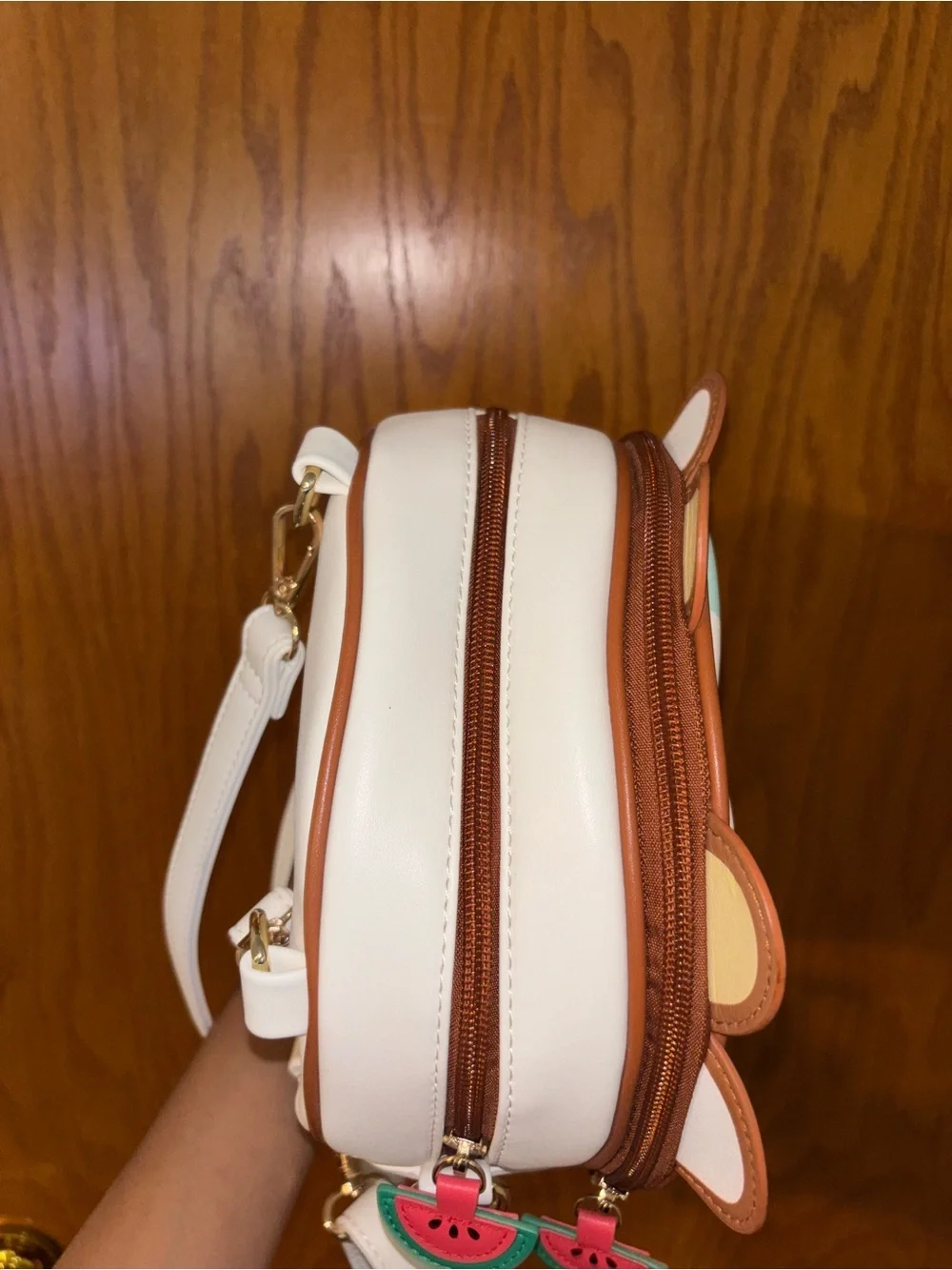 Kids Cute Cow Crossbody Bag - White & Mint